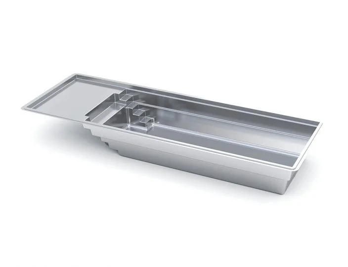 3D Render - 'The Freedom with Splash Pad' Fiberglass Pool