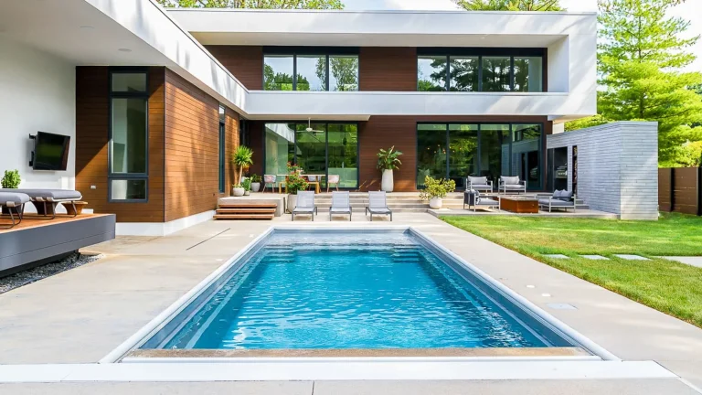 Freedom with Splash Pad Fiberglass Pool