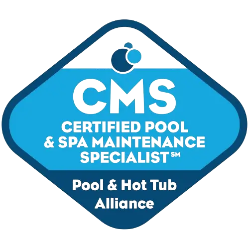 CMS Certified Pool & Spa Maintenance Specialist badge from the Pool & Hot Tub Alliance earned by Gorlin Pools in Lakehurst, NJ