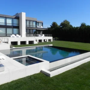 white outdoor pool (left side)