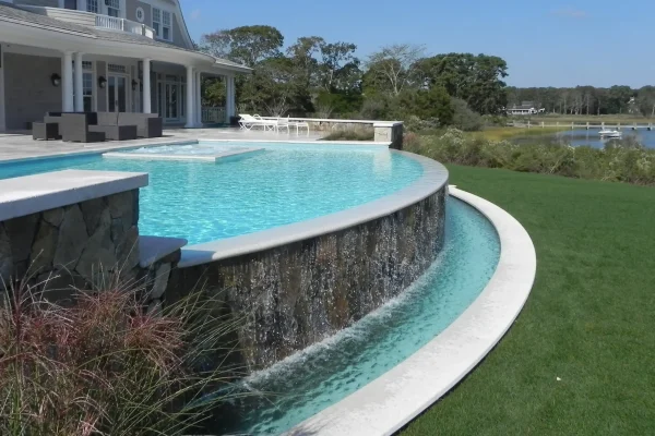 custom water feature in pool southampton new york