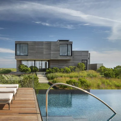 Stainless steel pool hand rail installation in Southampton NY